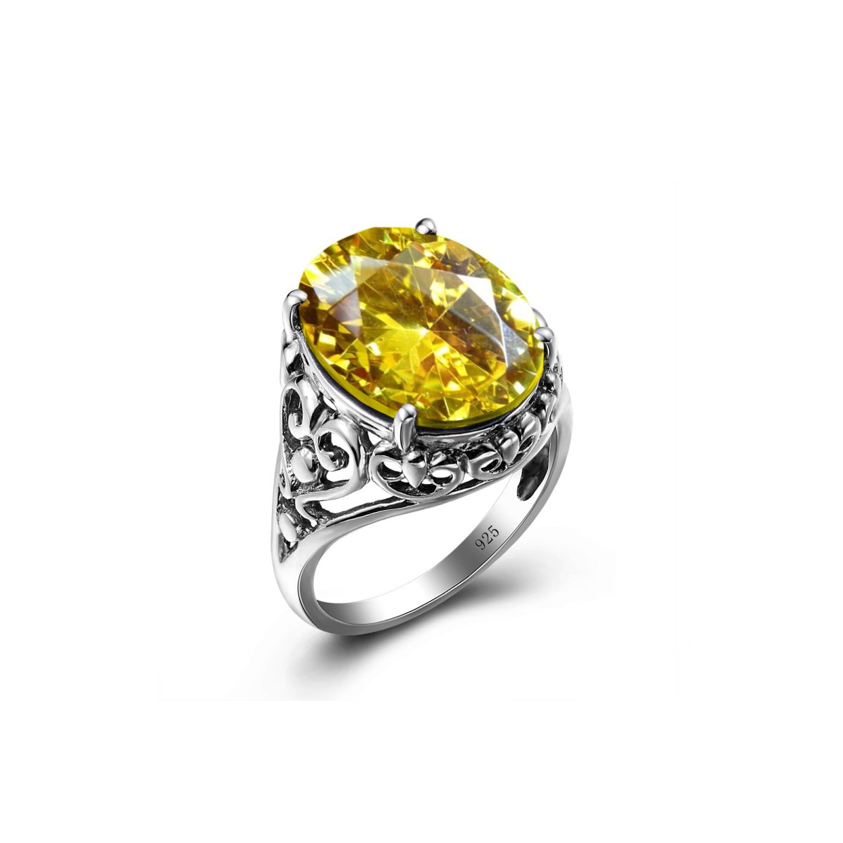 Bague En Argent 925 Avec Citrine, Émeraude Et Rubis - Marque A Bijoux - Neuf Avec étiquettes