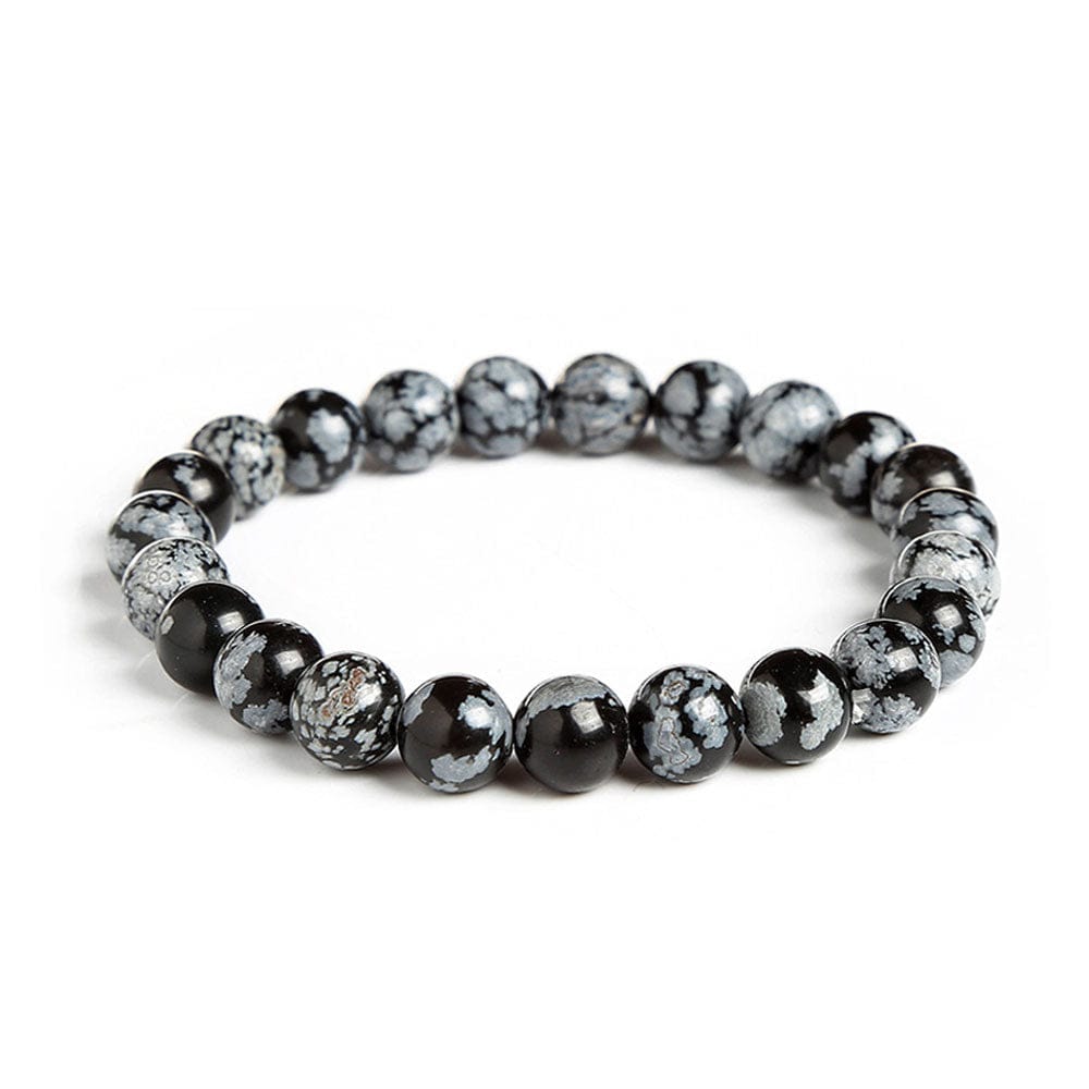 Bracelet Perles Obsidienne Neige "Ava"