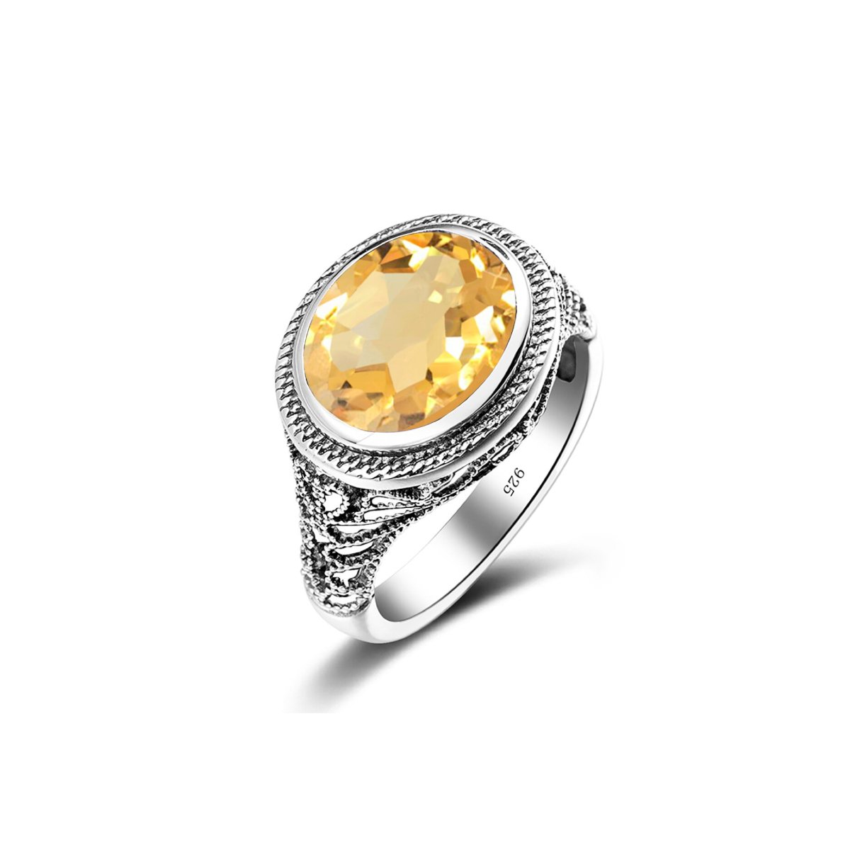 Bague citrine plaquée or faite main Bague citrine plaquée or faite main