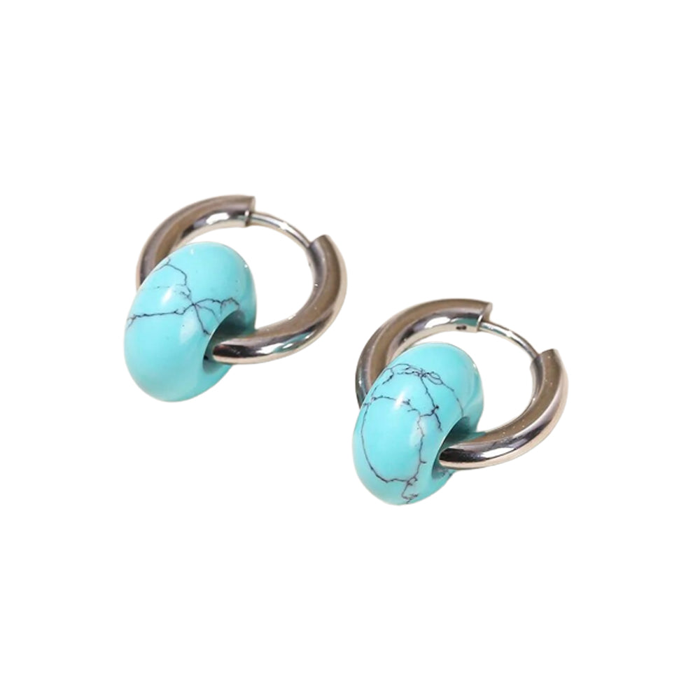Boucles D&#39;oreilles Inoxydable Turquoise