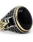 Bague Homme Onyx Intrépide "Benício" en Argent 925