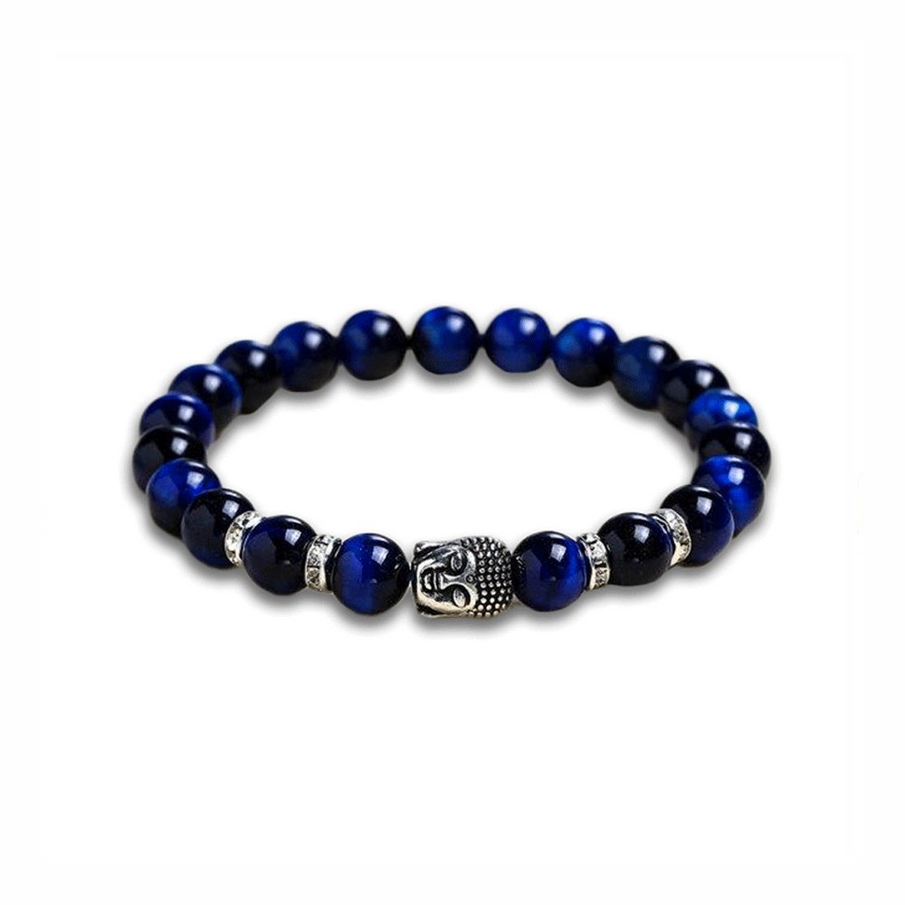 Bracelet Oeil De Tigre Bleu Bouddha "Daria"
