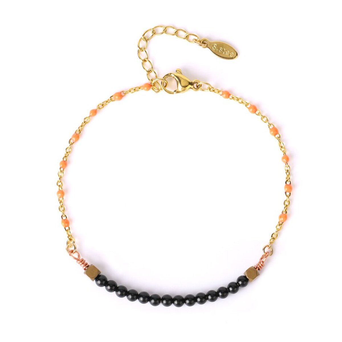 Bracelet Onyx Noir "Eloa" Acier Inoxydable