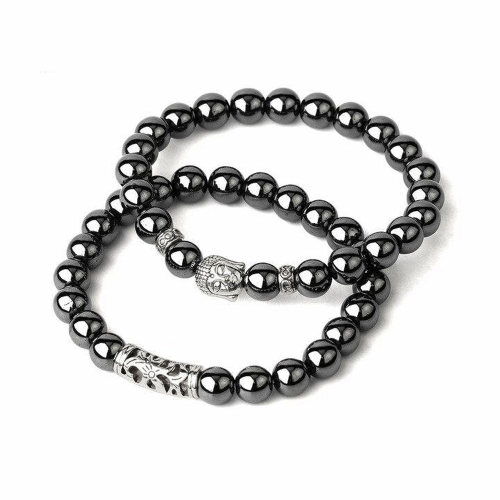 Bracelet Perles Bouddha Hématite