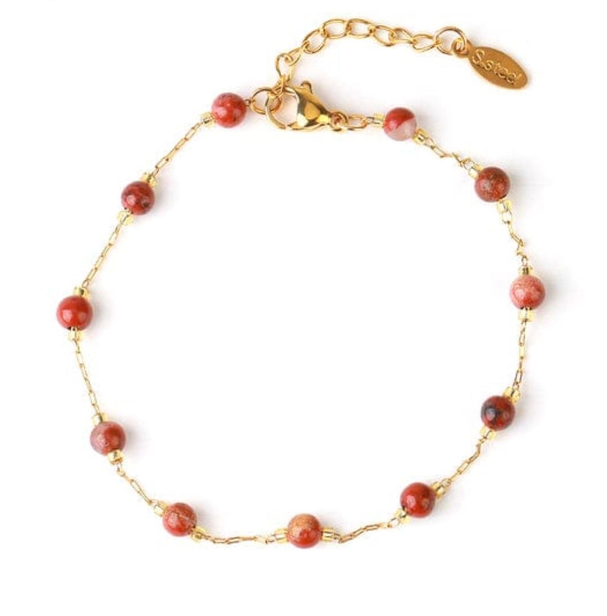 Bracelet Perles Jaspe Rouge