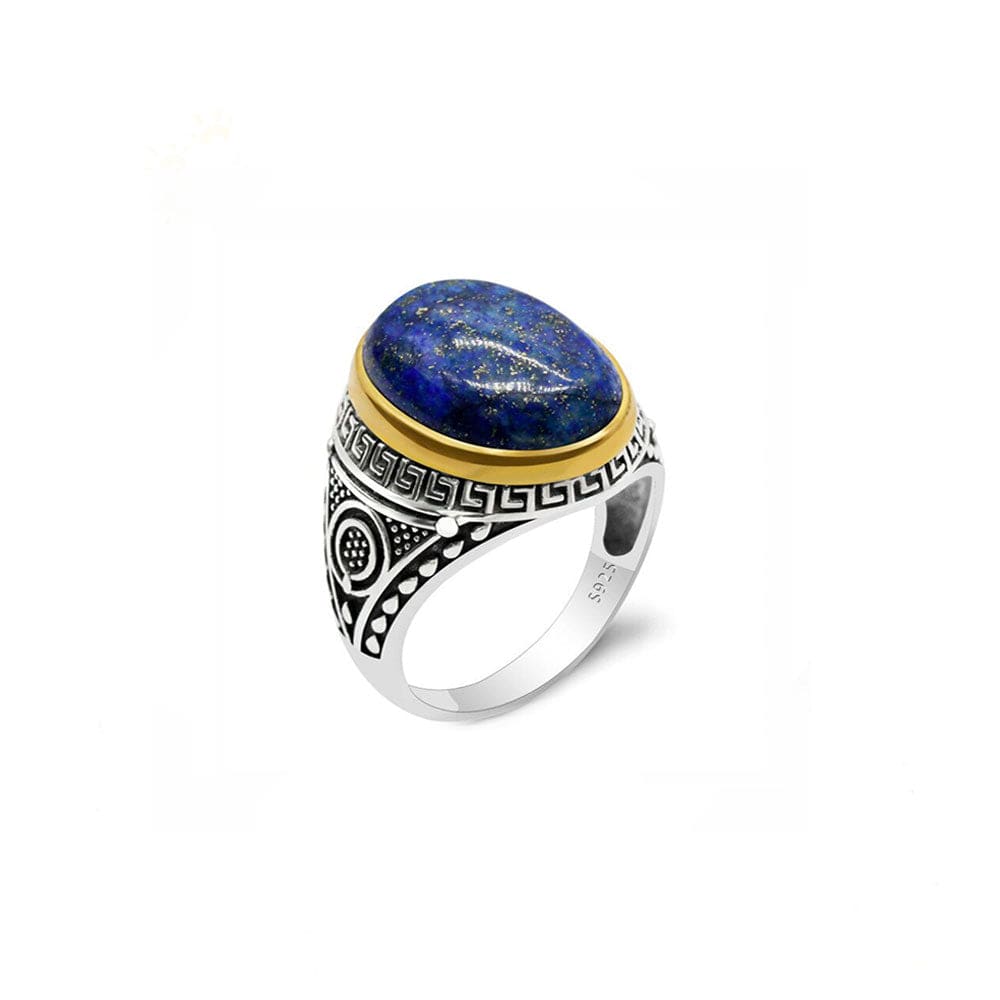 Chevalière Lapis Lazuli Céleste &quot;Audren&quot; en Argent 925
